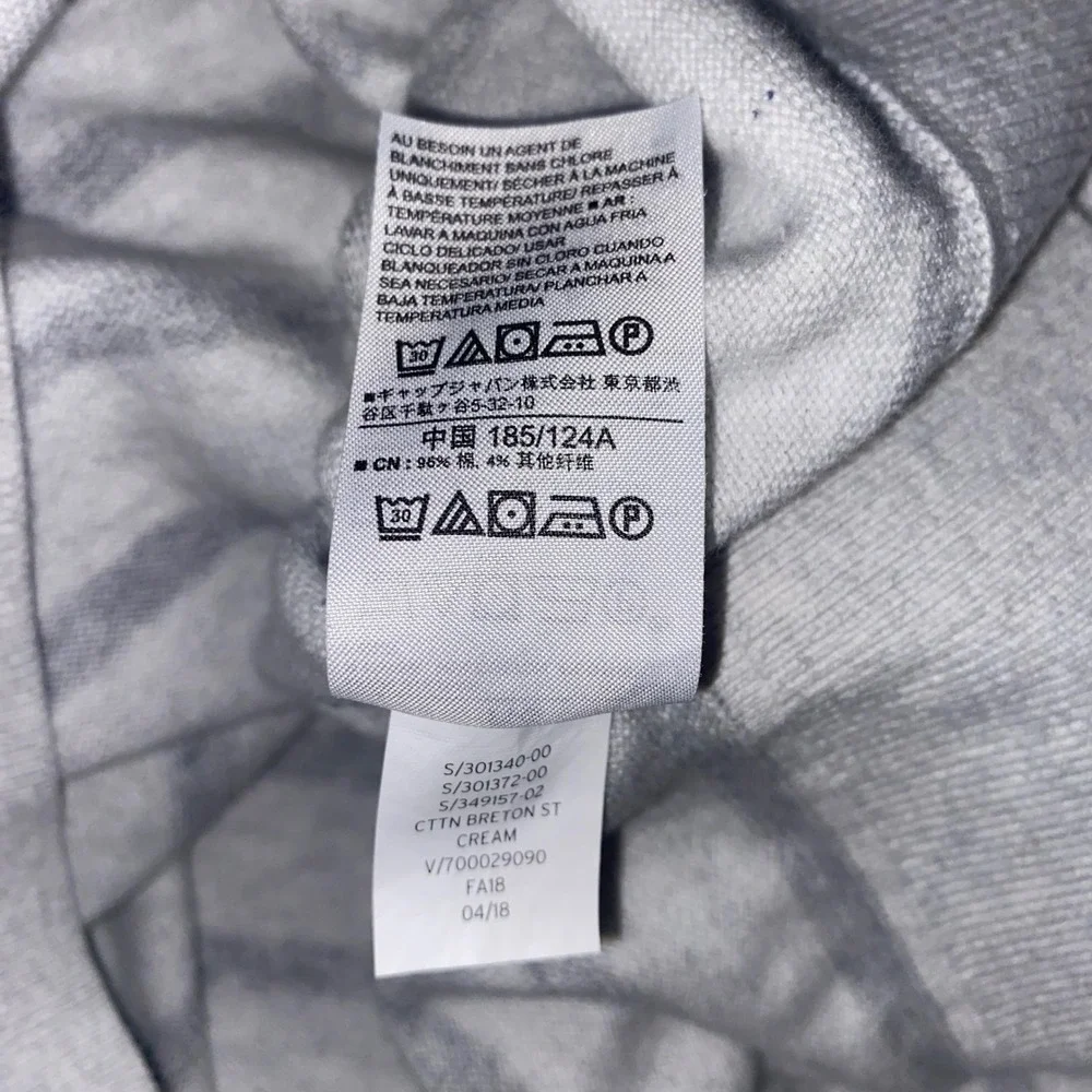 GAP Men's‎ XXL Grey Striped V Neck Sweater Long Sleeve Cotton Blend
